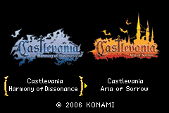 Castlevania Double Pack Title Screen